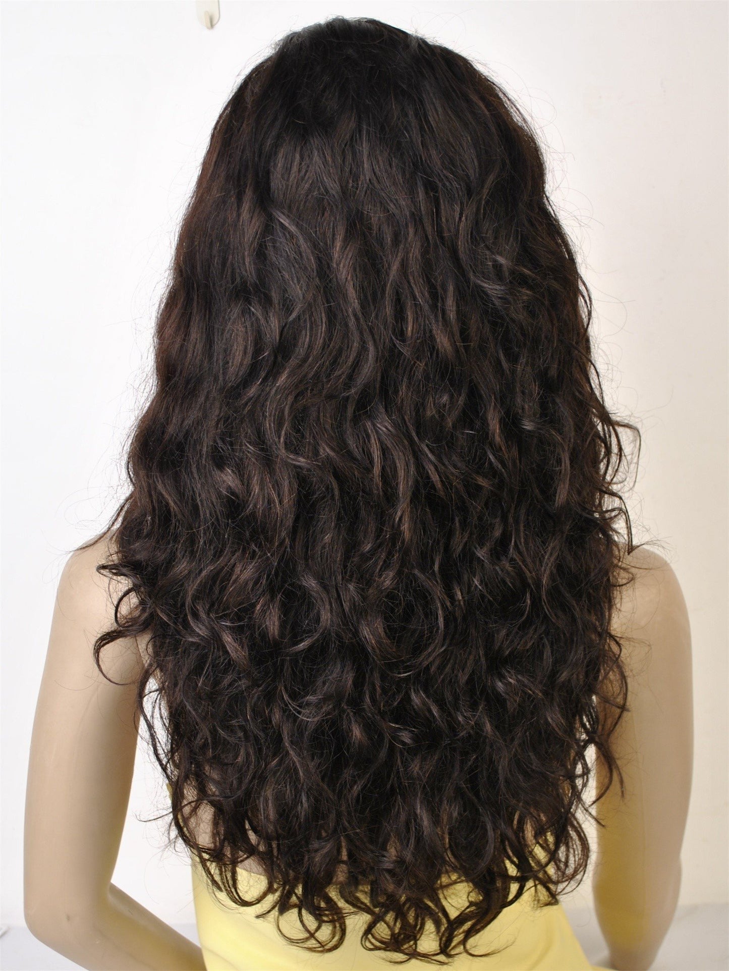 Swiss Lace Wig. 100% Virgin Human Hair. Body Wave texture. 20" Long. - beautygiantusa.com