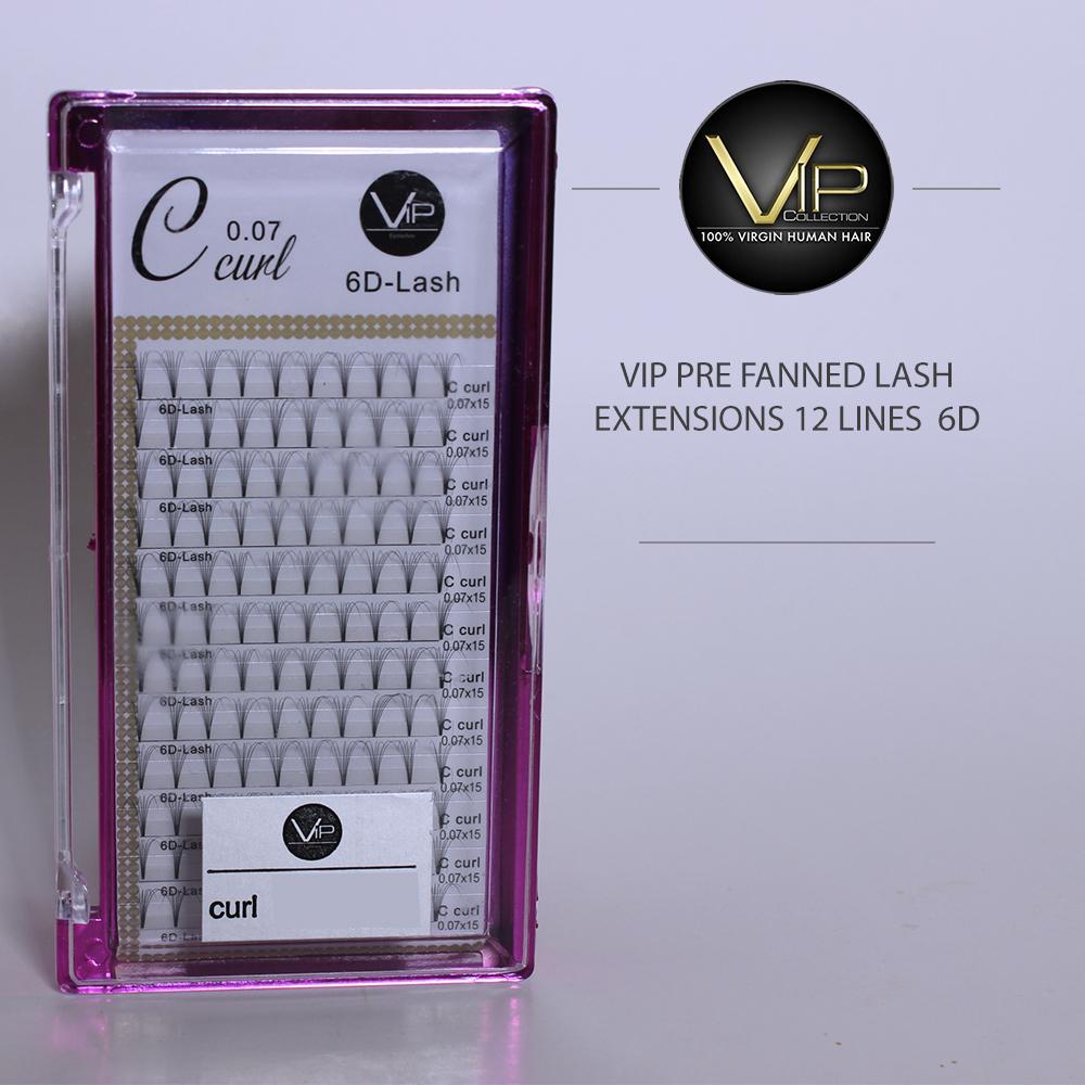 VIP Eyelashes - Pre Fanned Lash Extrensions 12 Lines 6D - BeautyGiant USA