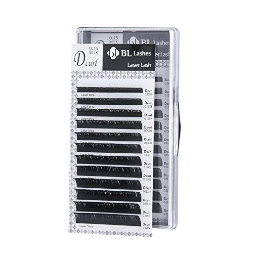 Eyelash Extension BL Laser Mink Lash D Curl0.15Mix - BeautyGiant USA