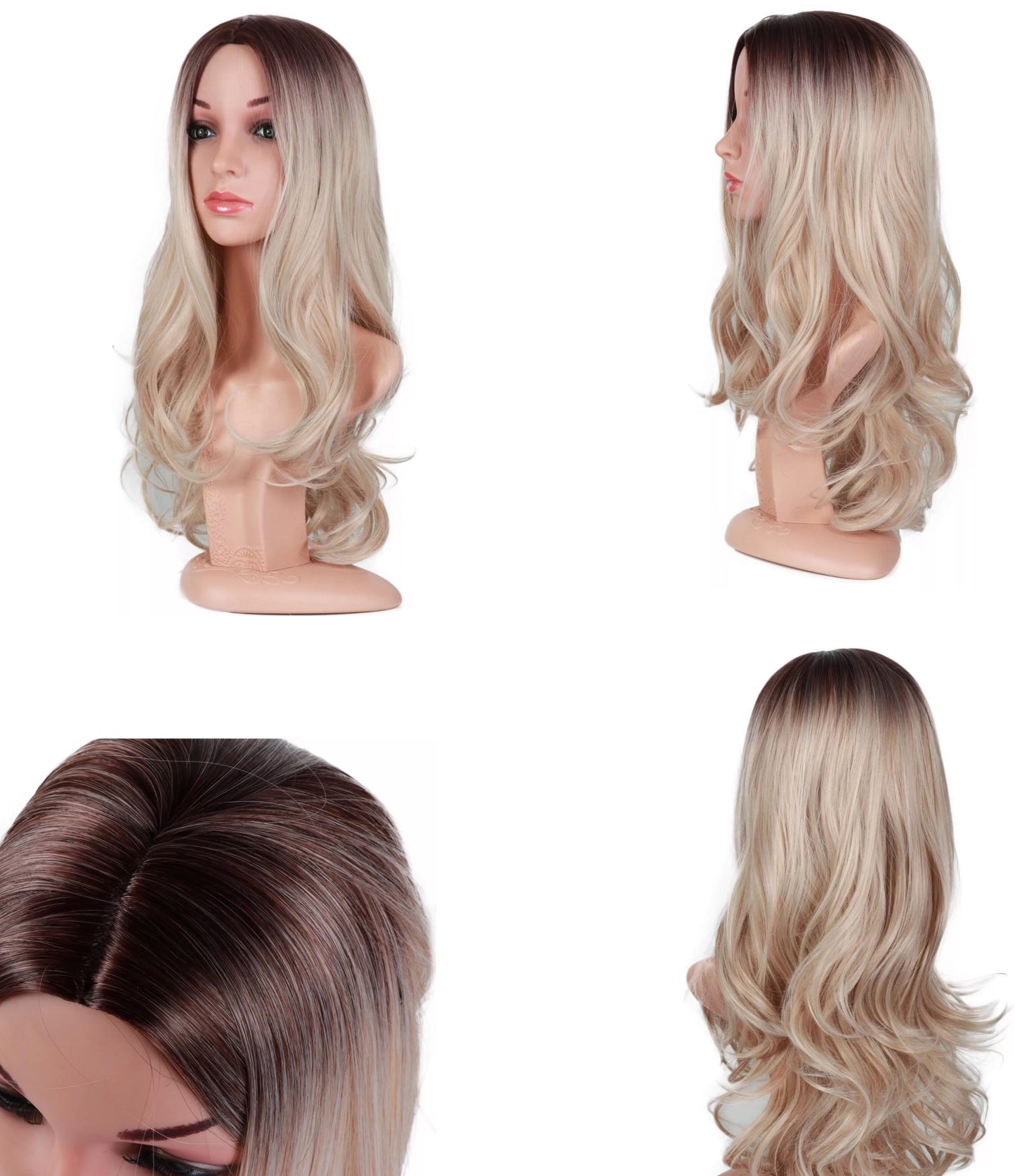 Wig Heat Resistant Long Wave Non-Lace Front Middle Part - beautygiantusa.com