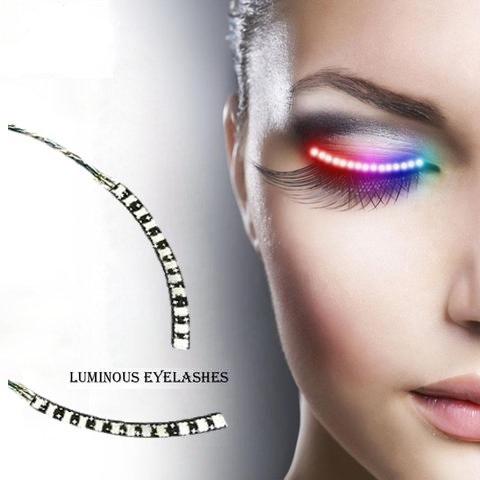 LED Eyelashes Light Color Unisex Flashes Interactive Changing LED False Lashes Shining - beautygiantusa.com