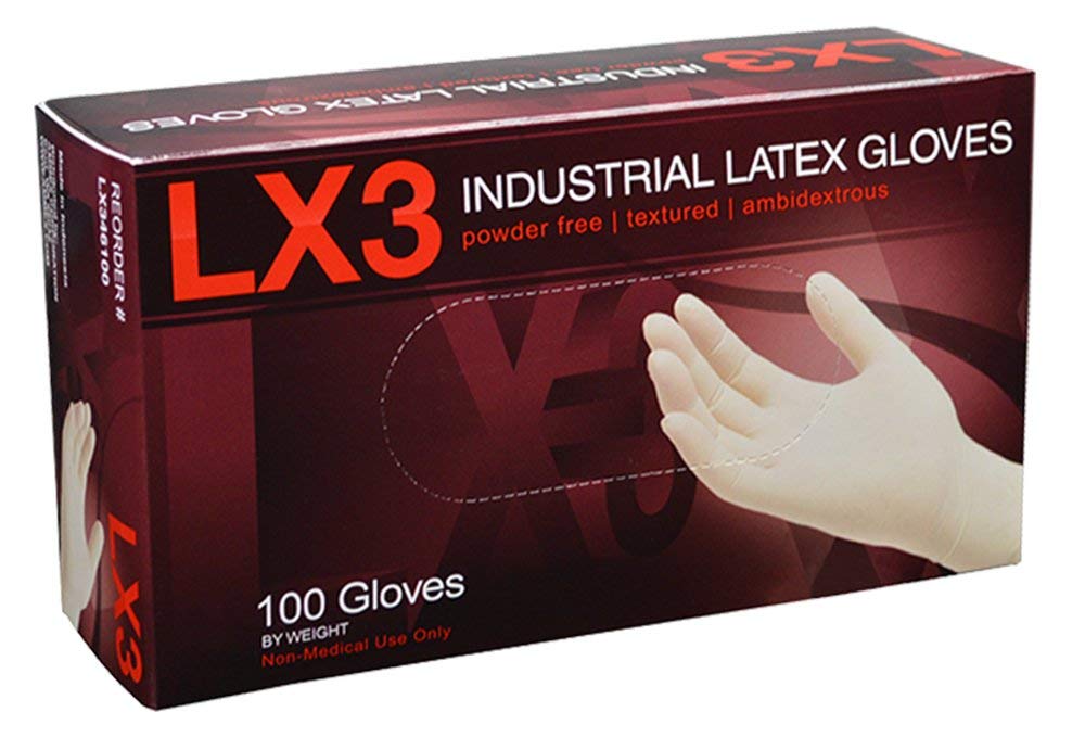 LX3 Industrial Latex Gloves Powder Free by Ammex - beautygiantusa.com