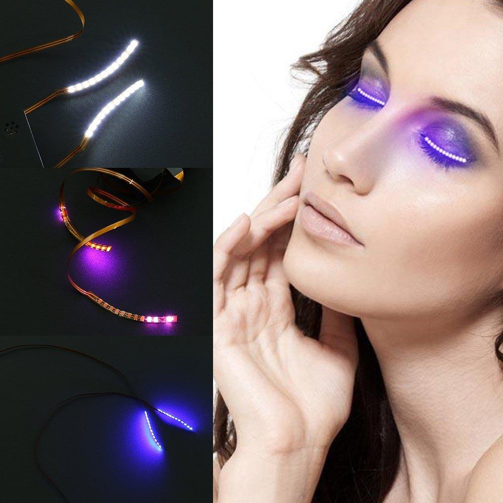 LED Eyelashes Light Color Unisex Flashes Interactive Changing LED False Lashes Shining - beautygiantusa.com