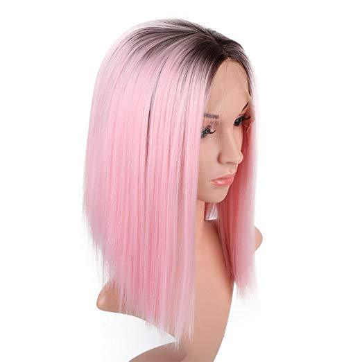 Lace Front Wig Short Bob Heat Resistant Hair Wigs - beautygiantusa.com