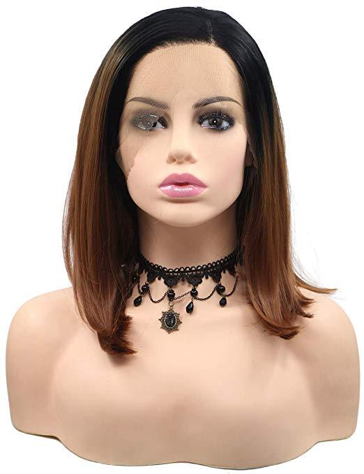Lace Front Wig Short Bob Heat Resistant Hair Wigs - beautygiantusa.com