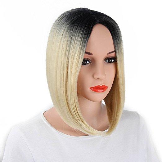 Bob Wig Short straight Heat Resistant Synthetic - beautygiantusa.com