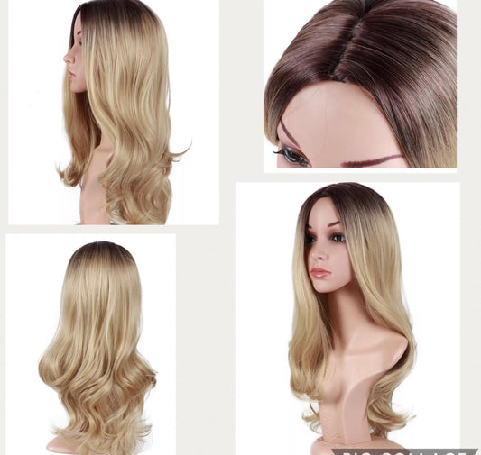 Wig Heat Resistant Long Wave Non-Lace Front Middle Part - beautygiantusa.com