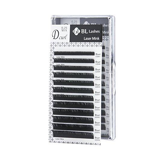 Eyelash Extension BL Laser Mink Lash D Curl0.25  Mix - beautygiantusa.com