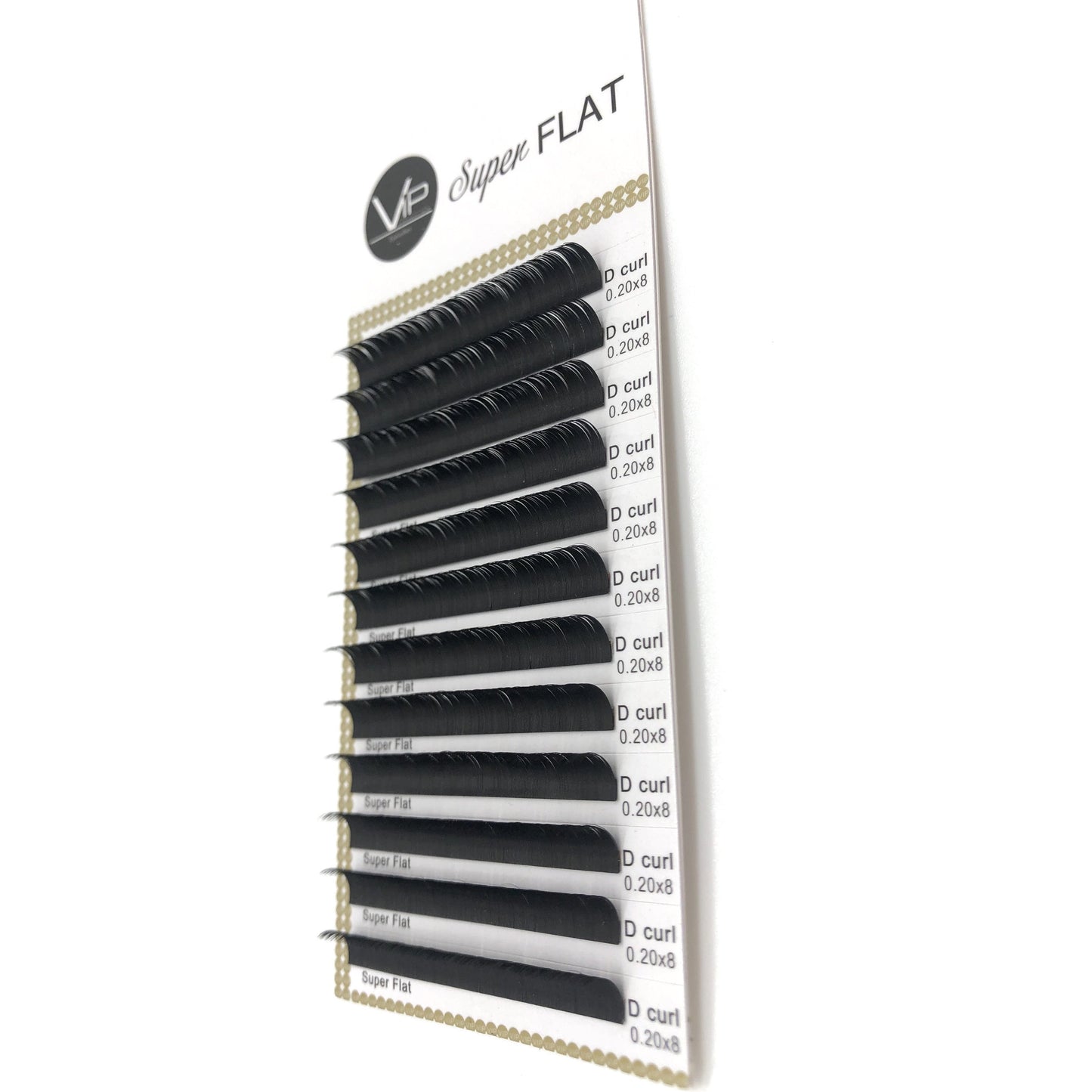 VIP Eyelashes - Super Flat Extensions - 12 lines - 0.20 D - BeautyGiant USA