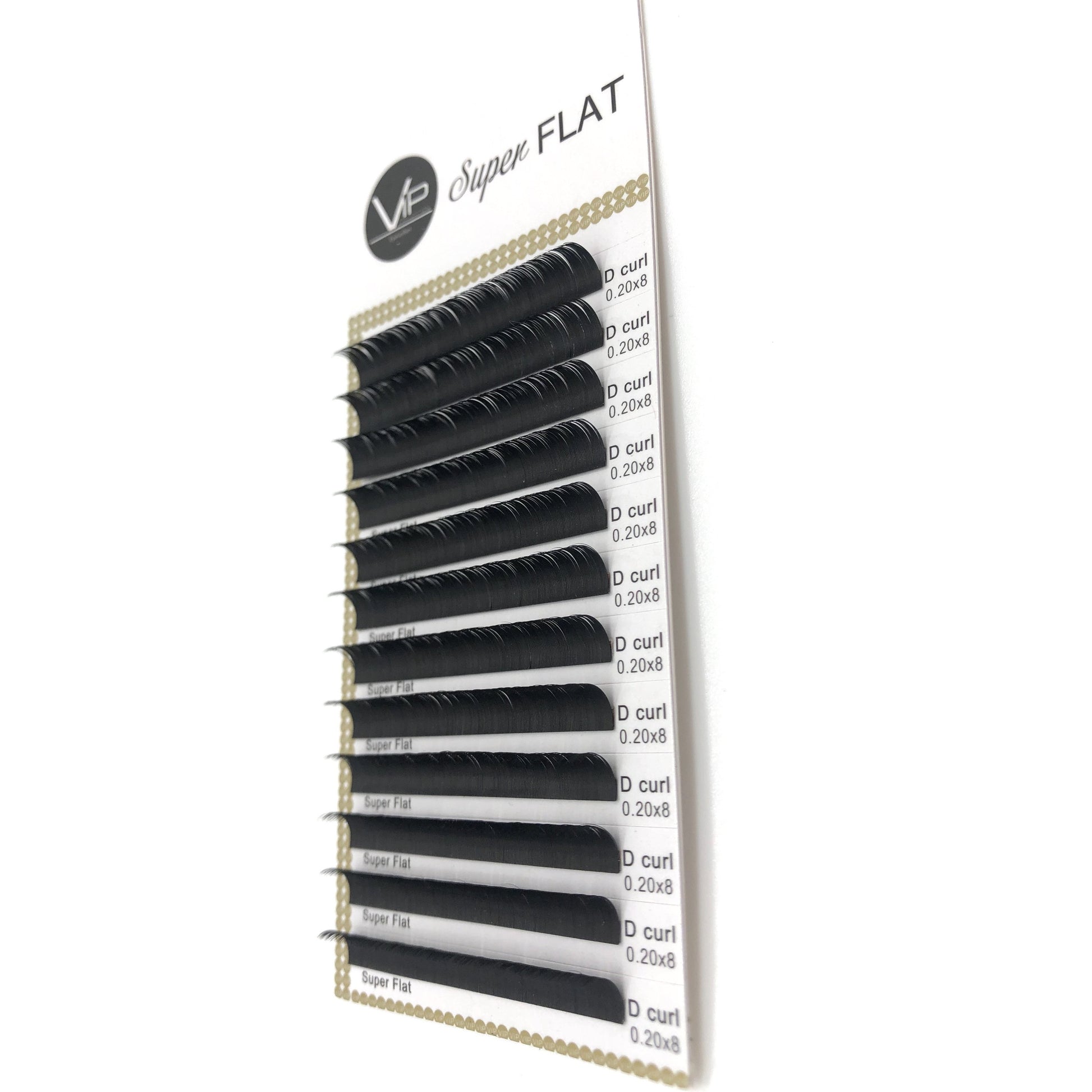 VIP Eyelashes - Super Flat Extensions - 12 lines - 0.20 D - BeautyGiant USA