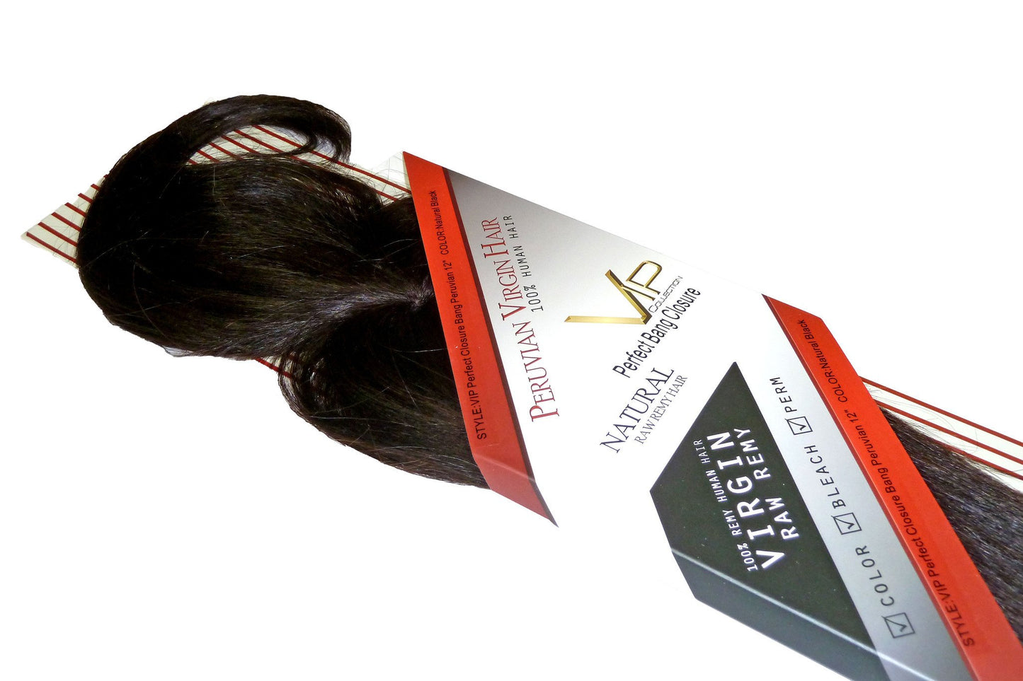 VIP Collection Perfect Closure Bang Peruvian 12" Natural Black - beautygiantusa.com