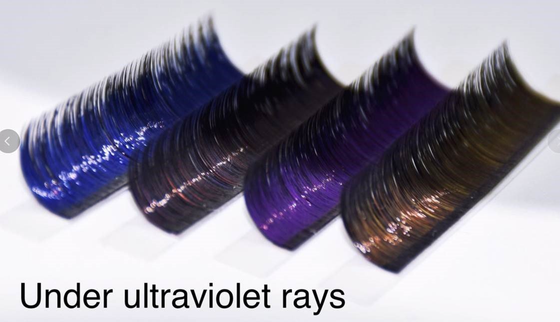 VIP - Metallic efect lashes - changing color under ultra violet rays - 12 lines Mix sizes - beautygiantusa.com