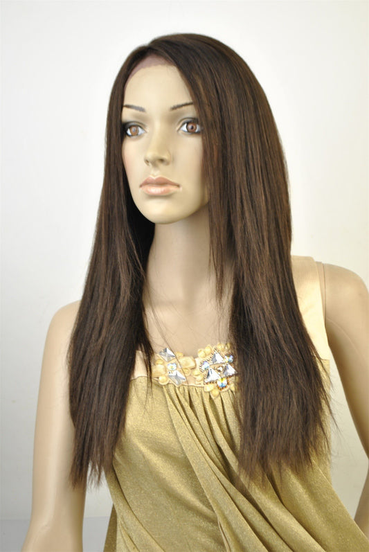 SWISS LACE 100% VIRGIN HUMAN HAIR. SILKY YAKI TEXTURE. 20" - beautygiantusa.com