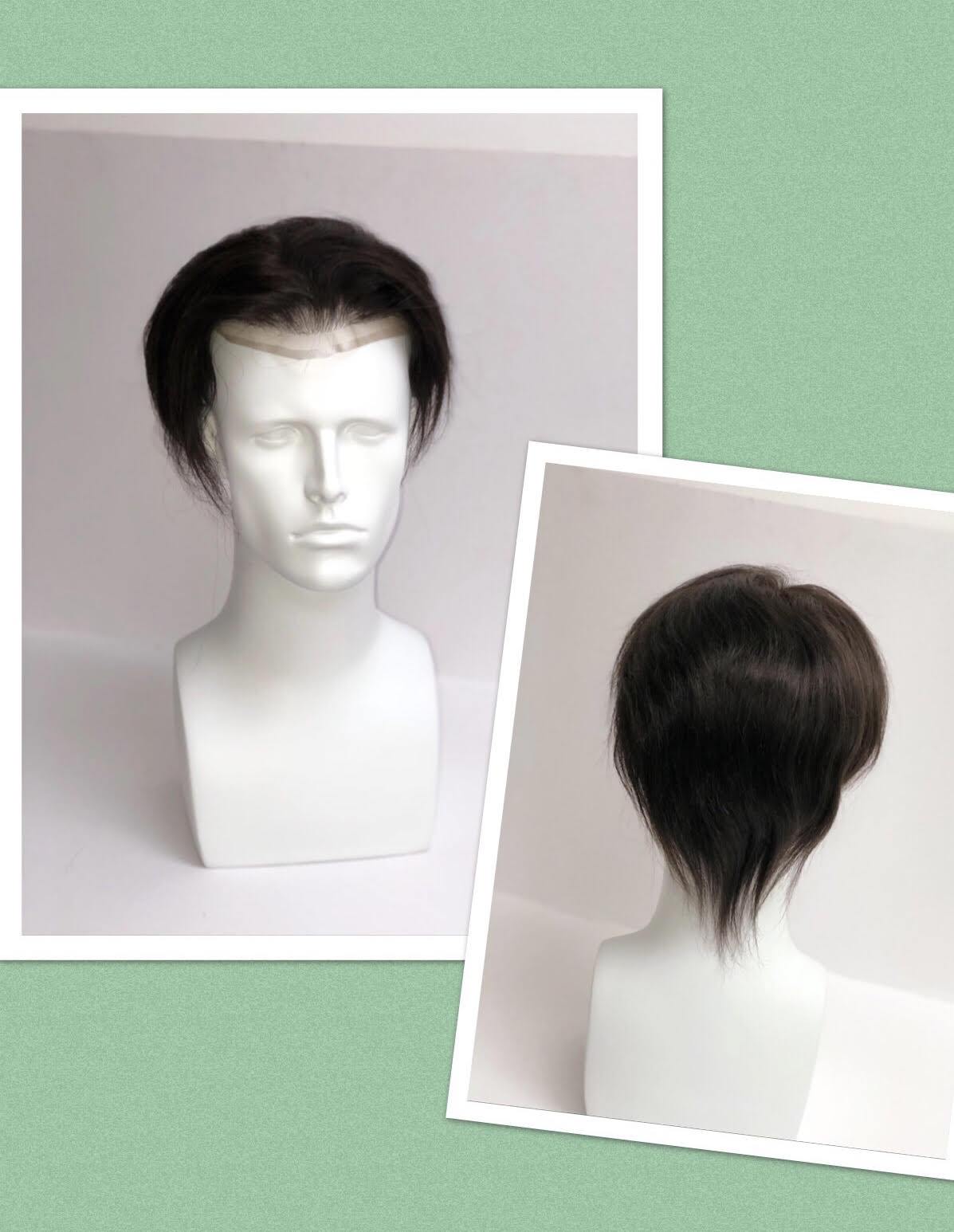 Toupee Human Hair Lace + PU Skin - beautygiantusa.com