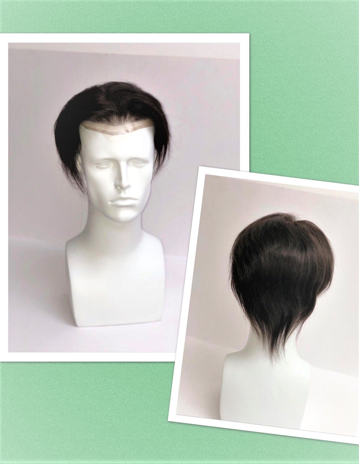 Toupee Human Hair Lace + PU Skin - beautygiantusa.com