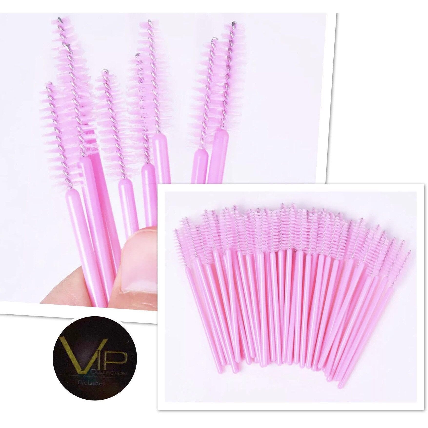 VIP Eyelash accessories - Pink Color Mascara Wands (100 strand/bag) - BeautyGiant USA