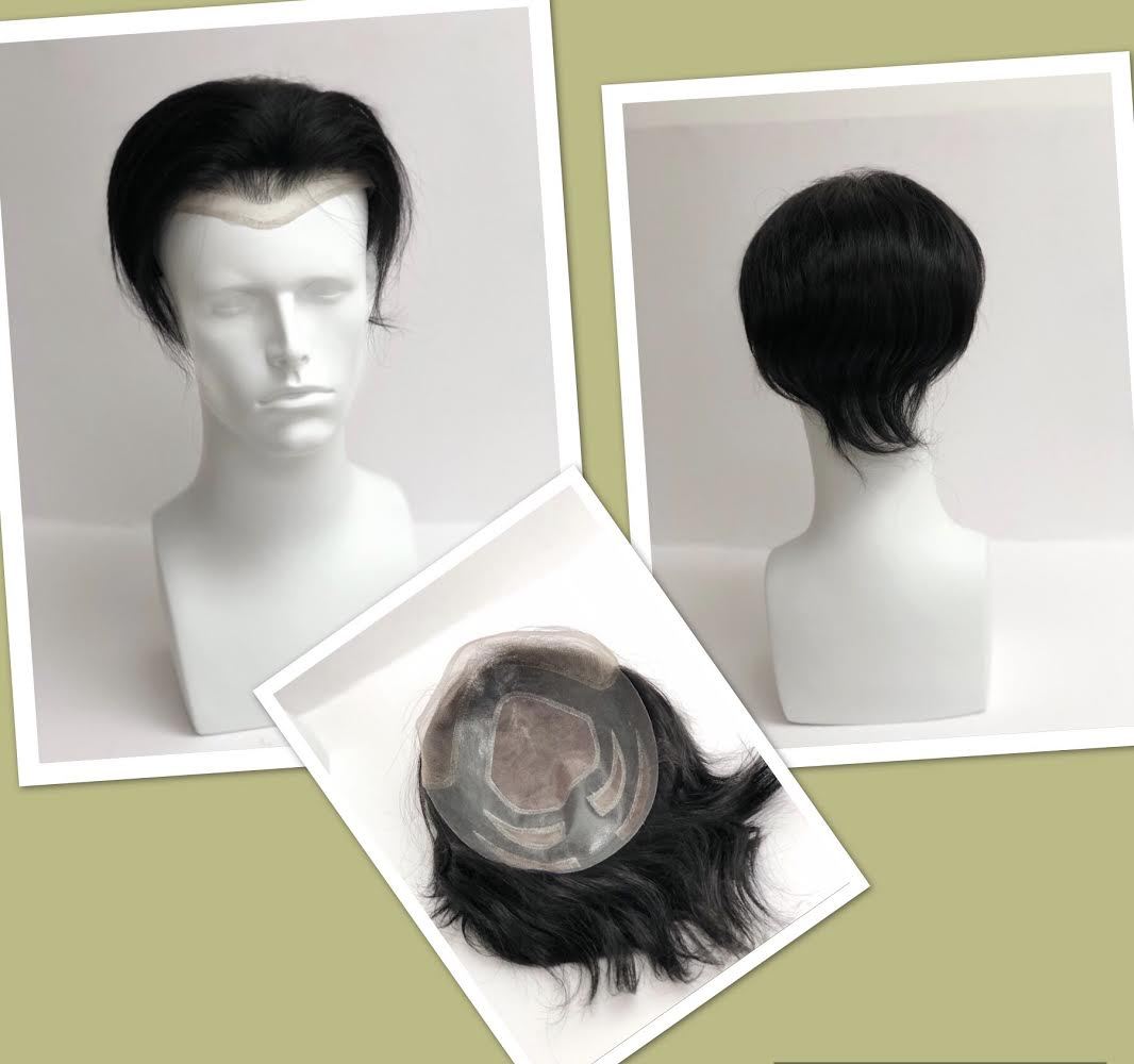 Toupee Human Hair Lace + PU Skin - beautygiantusa.com