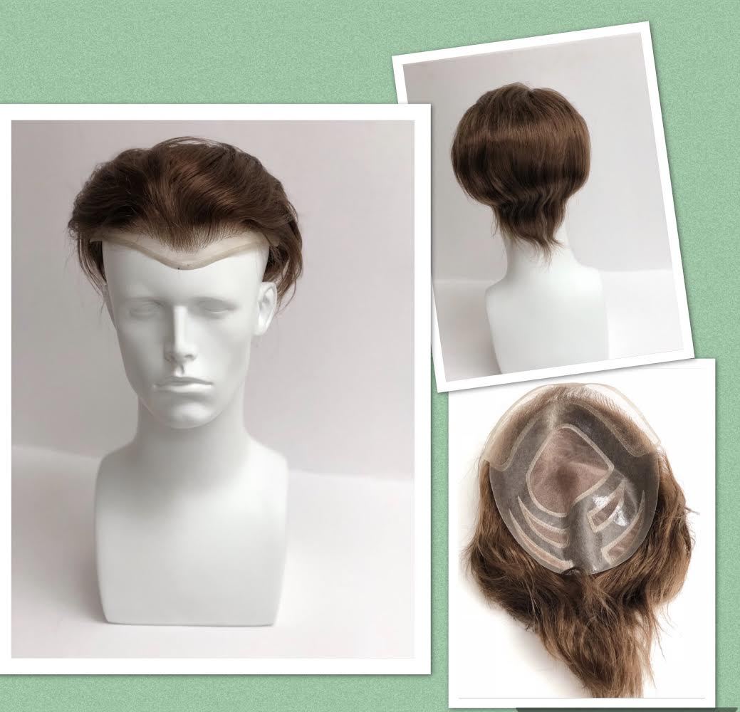 Toupee Human Hair Lace + PU Skin - beautygiantusa.com