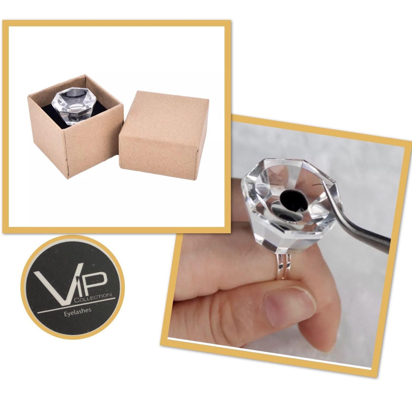 VIP Eyelash accessories - Crystal Glue Ring - BeautyGiant USA